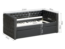 Load image into Gallery viewer, Anzer Single PU Trundle Bed Frame - Black