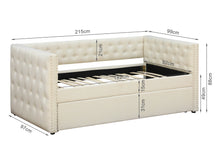 Load image into Gallery viewer, Anzer Single Trundle Bed Frame - Beige