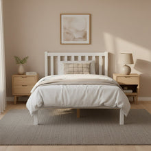 Load image into Gallery viewer, Baker King Single Wooden Bed Frame - White