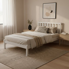 Load image into Gallery viewer, Baker King Single Wooden Bed Frame - White