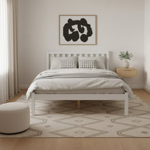 Load image into Gallery viewer, Baker Double Wooden Bed Frame - White