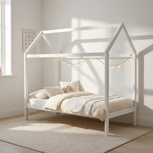 Load image into Gallery viewer, Mayon Single Wooden House Bed Frame - White