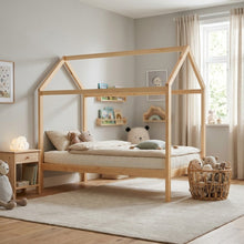 Load image into Gallery viewer, Mayon Single Wooden House Bed Frame - Oak