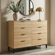 Load image into Gallery viewer, Ocala Low Boy 8 Drawer Chest Dresser - Oak
