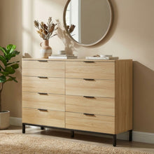 Load image into Gallery viewer, Ocala Low Boy 8 Drawer Chest Dresser - Oak