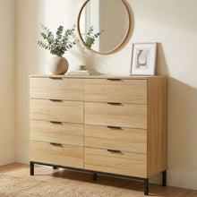 Load image into Gallery viewer, Ocala Low Boy 8 Drawer Chest Dresser - Oak