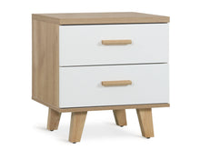 Load image into Gallery viewer, Bedside Table with 2 Drawers - Oak + White