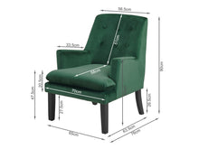 Load image into Gallery viewer, Mila Velvet Arm Chair - Green