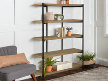Load image into Gallery viewer, Rukwa Wooden Bookshelf 160cm - Oak
