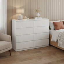 Load image into Gallery viewer, Tongass Wooden Low Boy 8 Drawers - White