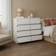 Load image into Gallery viewer, Tongass Wooden Low Boy 8 Drawers - White