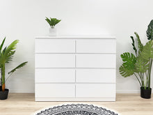Load image into Gallery viewer, Tongass Wooden Low Boy 8 Drawers - White At Betalife
