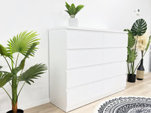 Load image into Gallery viewer, Tongass Wooden Low Boy 8 Drawers - White