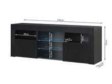Load image into Gallery viewer, Atka 1.45m LED Entertainment Unit - Black