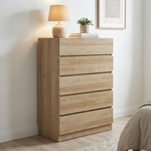 Load image into Gallery viewer, Harris 5 Drawers Tallboy - Oak