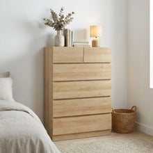 Load image into Gallery viewer, Harris 6 Drawers Tallboy - Oak