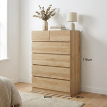 Load image into Gallery viewer, Harris 6 Drawers Tallboy - Oak