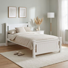 Load image into Gallery viewer, Davraz Single Wooden Bed Frame - White