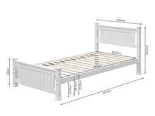 Load image into Gallery viewer, Davraz Single Wooden Bed Frame - White