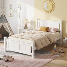 Load image into Gallery viewer, Davraz King Single Wooden Bed Frame - White