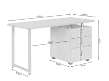 Load image into Gallery viewer, Karter Computer Desk with Drawers - White