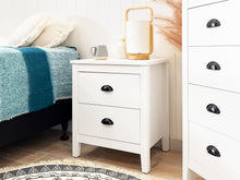 Load image into Gallery viewer, Congo Bedside Table with 2 Drawers - White