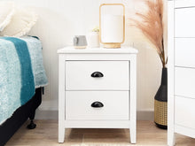 Load image into Gallery viewer, Congo Bedside Table with 2 Drawers - White