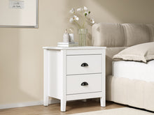 Load image into Gallery viewer, Congo Bedside Table with 2 Drawers - White