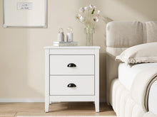 Load image into Gallery viewer, Congo Bedside Table with 2 Drawers - White