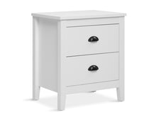 Load image into Gallery viewer, Congo Bedside Table with 2 Drawers - White
