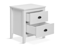 Load image into Gallery viewer, Congo Bedside Table with 2 Drawers - White