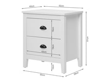 Load image into Gallery viewer, Congo Bedside Table with 2 Drawers - White