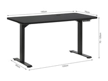 Load image into Gallery viewer, Bennie 140cm Dual Motor Electric Standing Desk - Black
