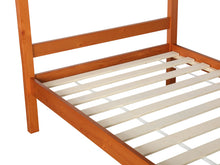 Load image into Gallery viewer, Maroon Single Wooden Bunk Bed Frame - Oak