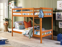 Load image into Gallery viewer, Maroon Single Wooden Bunk Bed Frame - Oak