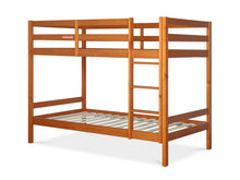 Load image into Gallery viewer, Maroon Single Wooden Bunk Bed Frame - Oak