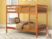 Load image into Gallery viewer, Maroon Single Wooden Bunk Bed Frame - Oak