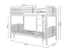 Load image into Gallery viewer, Annan Single Wooden Bunk Bed Frame - White