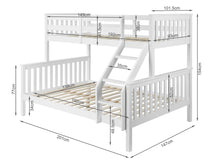 Load image into Gallery viewer, Dome Wooden Triple Bunk Bed - White