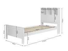 Load image into Gallery viewer, Jamie Single Wooden Bed Frame - White