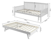 Load image into Gallery viewer, Herbert Single Wooden Trundle Bed Frame - White