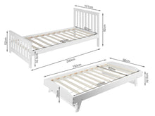Load image into Gallery viewer, Hobson Single Wooden Trundle Bed Frame - White