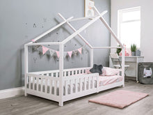 Load image into Gallery viewer, Minto Single Wooden House Bed Frame - White