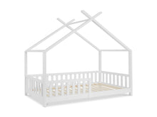 Load image into Gallery viewer, Minto Single Wooden House Bed Frame - White