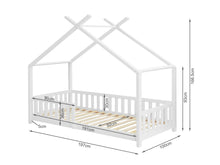 Load image into Gallery viewer, Minto Single Wooden House Bed Frame - White