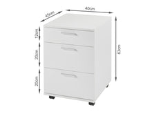 Load image into Gallery viewer, Nakia 3 Drawer Filing Cabinet - White
