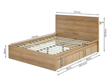 Load image into Gallery viewer, Harris Double Wooden Bed Frame with Storage - Oak