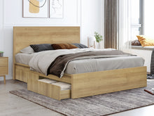 Load image into Gallery viewer, Harris King Bed Frame with Storage - Oak