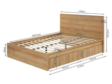 Load image into Gallery viewer, Harris King Bed Frame with Storage - Oak