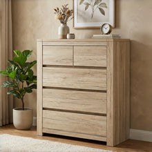 Load image into Gallery viewer, Borneo 5 Drawers Tallboy - Oak